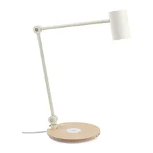 Simple white LED work table lamps study bedside with wireless charger bedroom living room desk light ZA928434