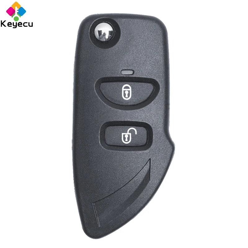 Replacement Modified Flip Remote Car Key Shell-2/ 2 + 1/ 3 Buttons & Uncut Blade-FOB For Hyundai Santa Fe / Tucson IX35