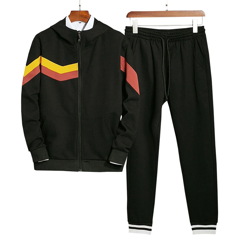 

Men's Casual 2 piece Tracksuit Long Sleeve Full-Zip Running Jogging Sports Jacket And Pants Style Men Fashion Sweatshirt Set