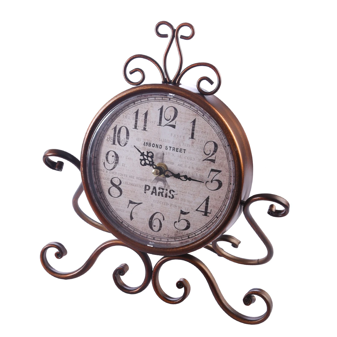 Homingdeco 10inch Desk Clock Vintage Classic European Style Retro Iron Art Silent Table Clock Home Decor Royalty Sitting Room