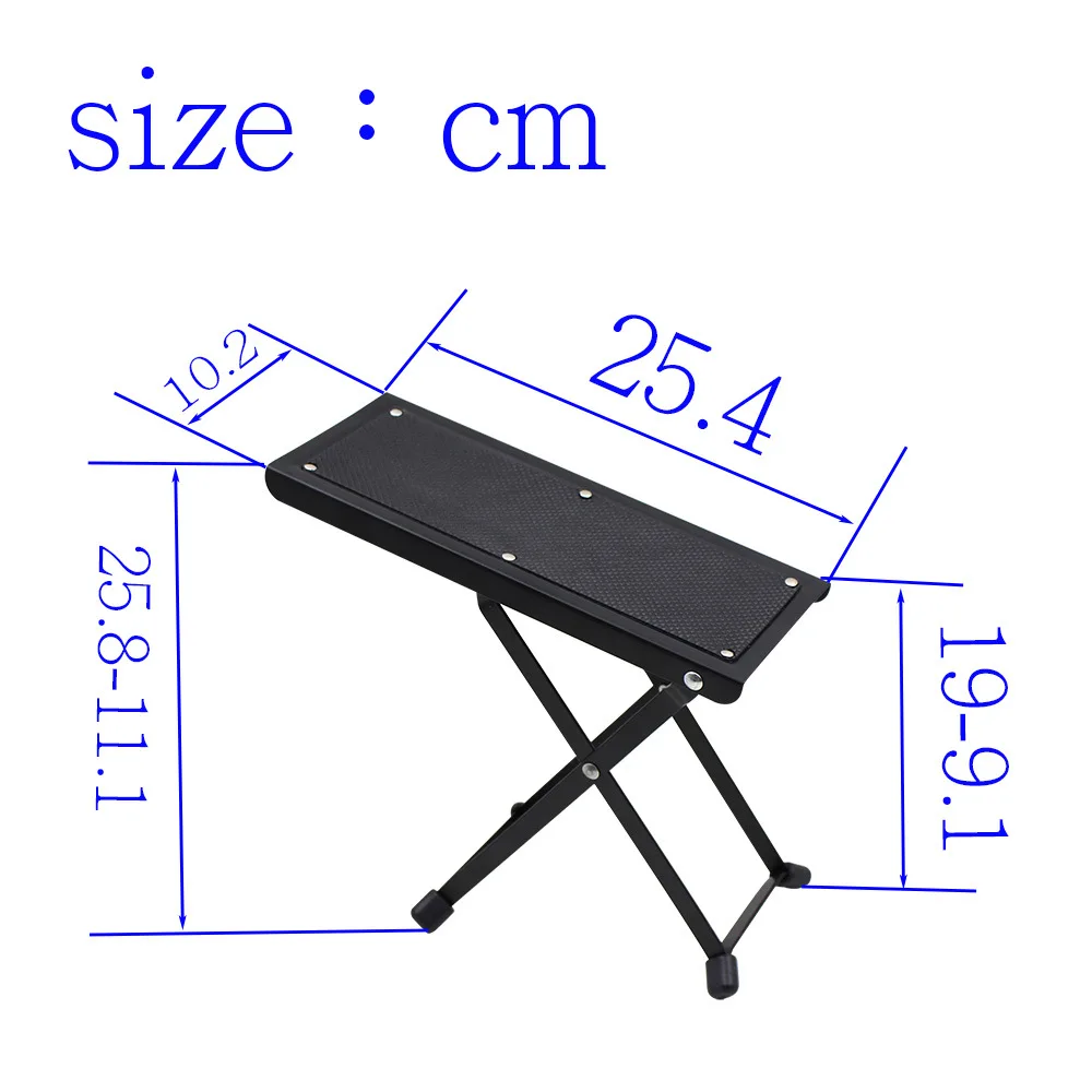 Guitar Pedal Folding Metal Guitar Footrest Stool Pedal Adjustable Height