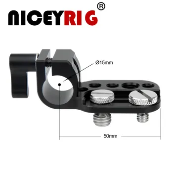 

NICEYRIG Mini Quick Release Plate 15mm Rod Clamp for 1/4" 3/8" Cheese Plate Bracket Camera Rig Clamp Cold Shoe Microphone Stand
