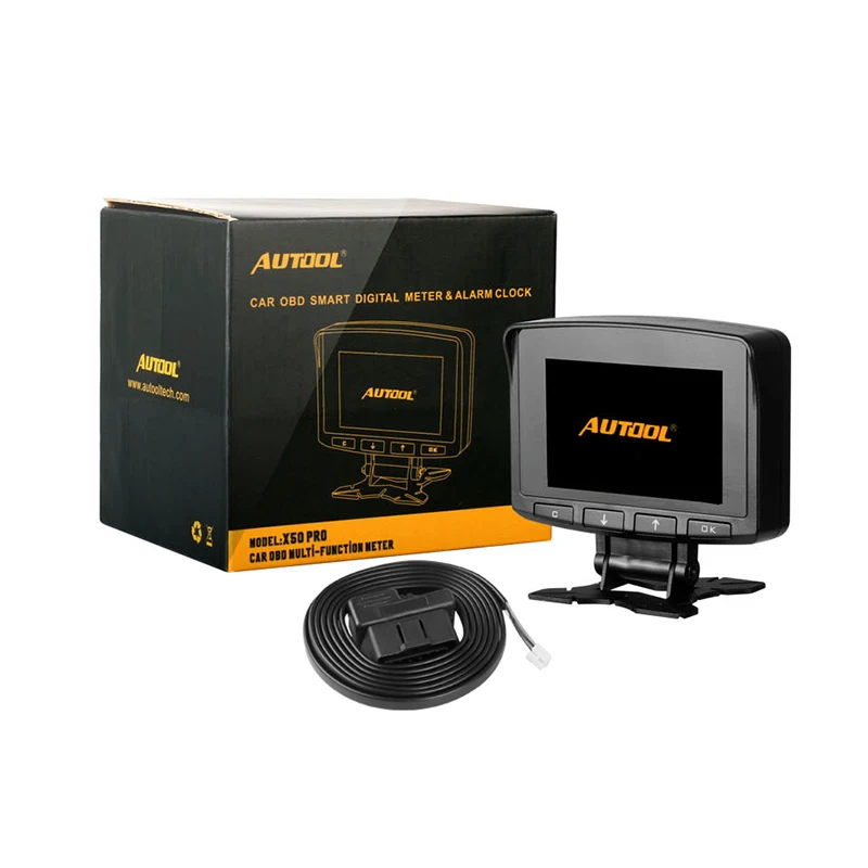 Mr Cartool X50 PRO HUD Дисплей автомобиля OBD2 ODB цифровой измеритель с указанием аварийного