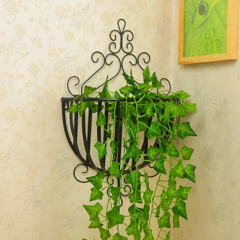 European Iron Balcony Wall Hanging Frame Assembly Flowerpot Rack Wall Mural Creative font b Flower b