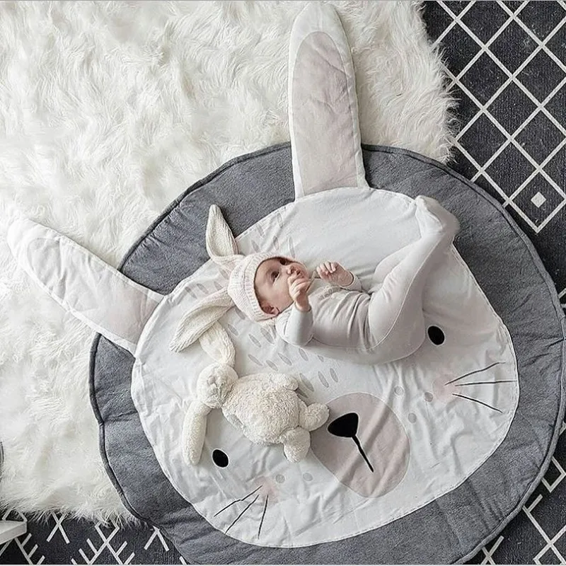 90 см детская игра коврики круглый коврик, мат хлопок Лебедь Ползания одеяло пол ковер для детской комнаты украшения INS подарки для малышей