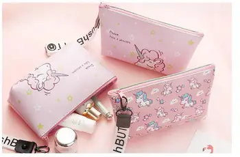 

10pcs/lot! Unicorn Printing Cosmetic Bag Multicolor Pattern Cute Cosmetics Pouchs For Travel Ladies Pouch Women Makeup Bags
