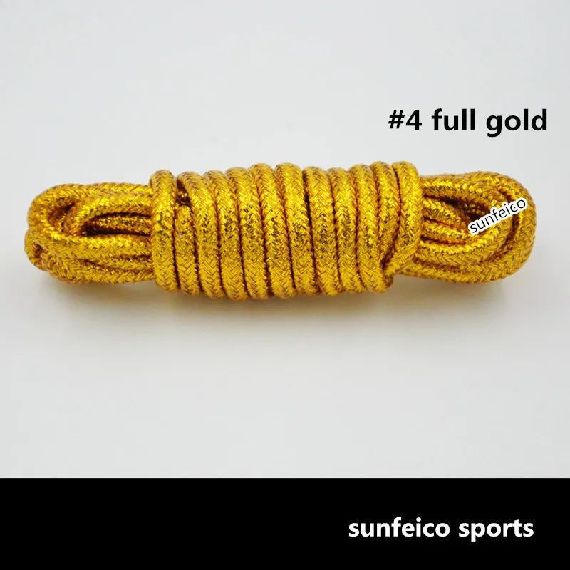 5mm Round Thick Glitter Gold Rope Shoelaces 51"Sneaker Glitter Sparkle