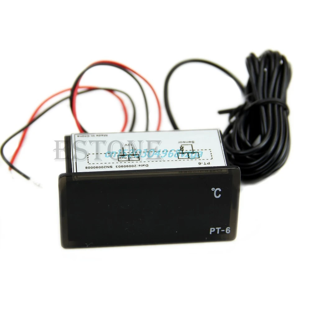 

Digital Thermometer Car LED Temperature Meter Probe -40~110 centigrade 12V #H028#