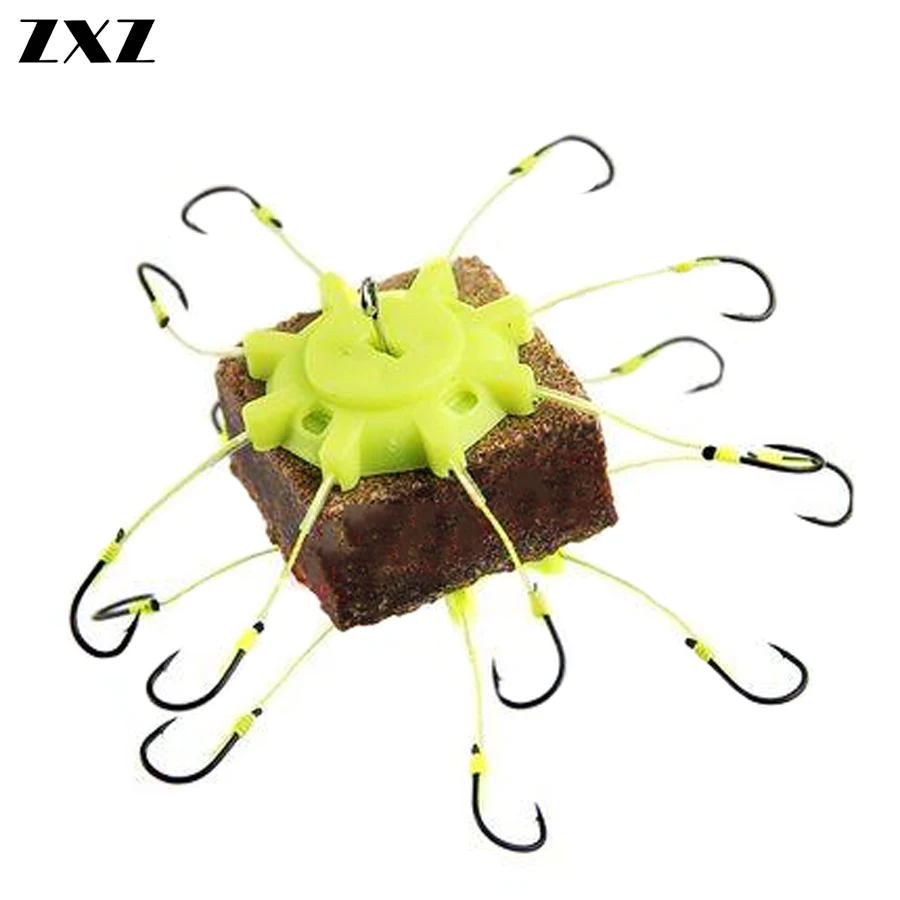 

2pcs Flip Fishhooks for Carp Fishing Flap Explosion String Hook Set Spring Carbon Steel 8 Barbed Hooks Tackle Pesca 6-12# T4