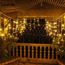 JULELYS 10 x 0.65M 320 Bulbs LED Curtain Lights Christmas Garland Window Outdoor LED Lights Decoration For Wedding Holiday Party JULELYS 10 x 0.65M 320 Bulbs LED Curtain Lights Christmas Garland Window Outdoor LED Lights Decoration For Wedding Holiday Party