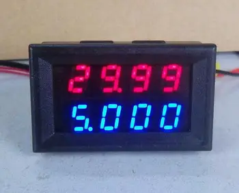 

Digital DC Voltmeter Ammeter DC 200V 10A Voltage Current Meter Power Supply DC4V-28V Red Blue LED Dual Display