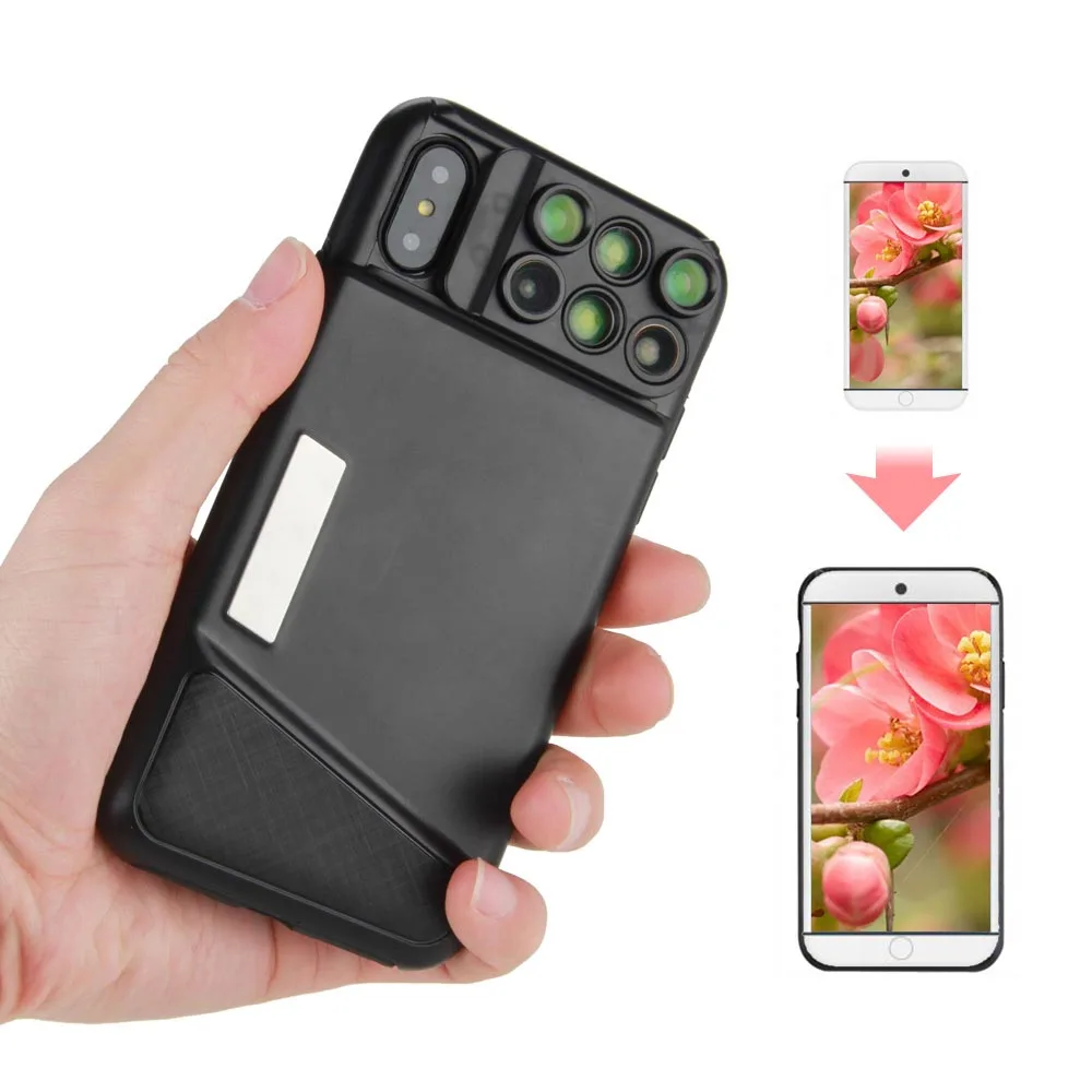 

ET Dual Camera Phone Lens With Fisheye/Wide Angle/20X Macro/Telescope Zoom Optics Lenses For iphone x Phone Case + Lens Newest