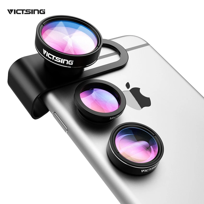 VicTsing 3 In 1 Universal Clip 180 Degree Camera Phone Lens Fisheye Lens 10X Macro 0