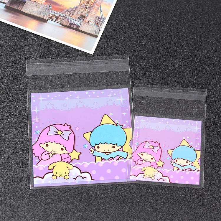 

500PCS Angle Cute Cookie Bag Cellophane with Self Adhesive Gift Bag Small Plastic Bag Biscuit Candy Bag Wedding 10x10