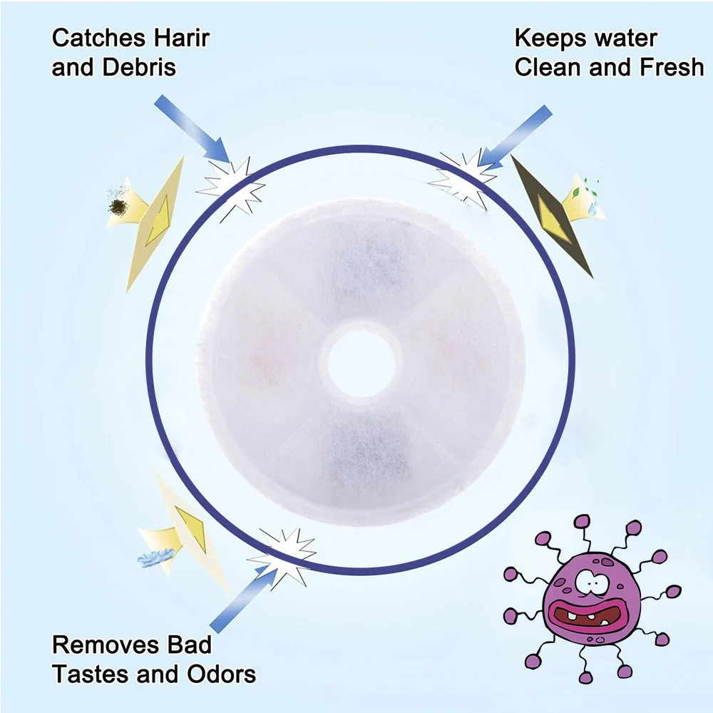 6/8 шт. кота Переводные фильтры для фонтанов фильтра с активированным углем древесный уголь для Catit автоматический фонтан с питьевой водой кошка блюдо для собак
