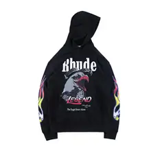 RHUDE Толстовка Оверсайз Орел пирнт 1:1 Высокое качество длинный рукав RHUDE X Maxfield Толстовка La для мужчин женщин RHUDE толстовки