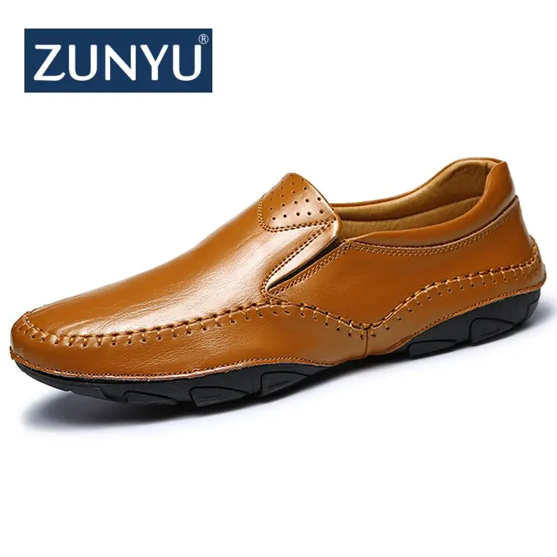 

ZUNYU 2018 New Fashion Summer Autumn Style Soft Moccasins Men Loafers High Quality Genuine Leather Casual Shoes Brand Men Flats