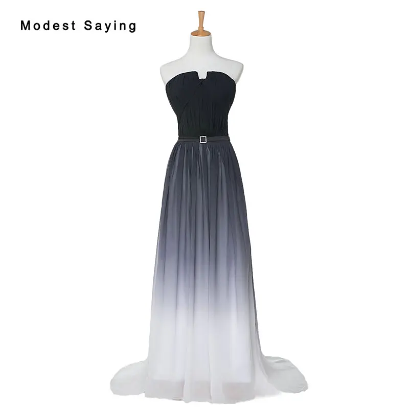 

Sexy Ombre Color Grey A-Line Sweetheart Pleat Evening Dresses 2017 Summer Formal Women Long Party Prom Gowns vestido de festa