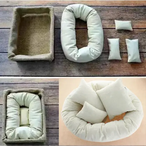 

4pcs Cute Newborn Baby Girls Boys Pillow 2017 Hot Sale Infant Soft Cotton Pillow Photography Photo Prop