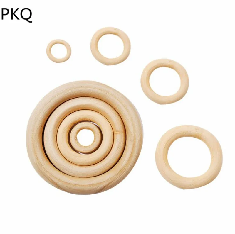 10pcs Natural Wood Ring Children Kids DIY Wooden Jewelry Making Crafts Wedding Party Favor Baby Shower Decor Diameter 20-60mm | Дом и сад