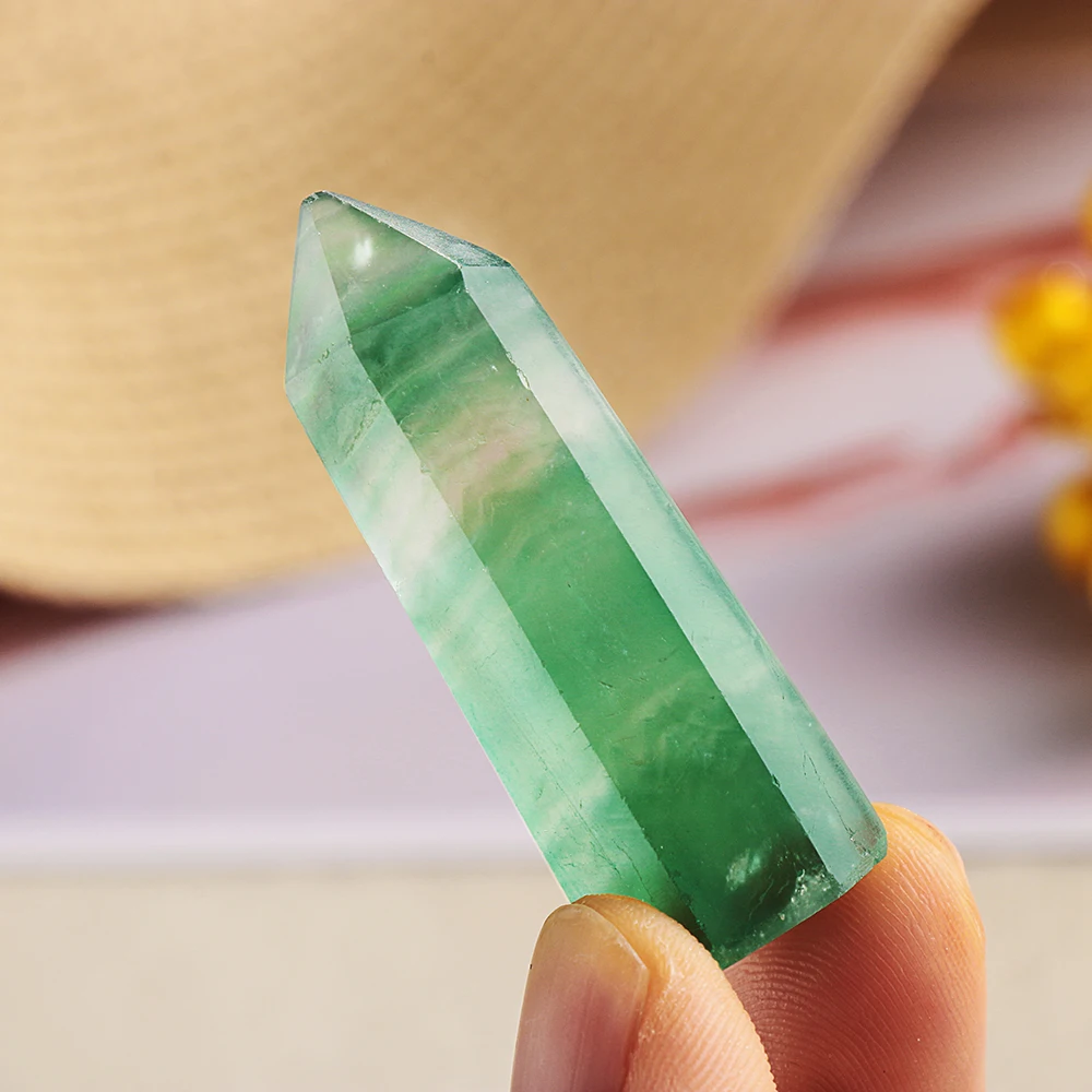 1 шт. 40-50 мм кристалл кварца палочка целебный Кристалл Камень палочка целебный зеленый камень украшения для дома декоративные поделки