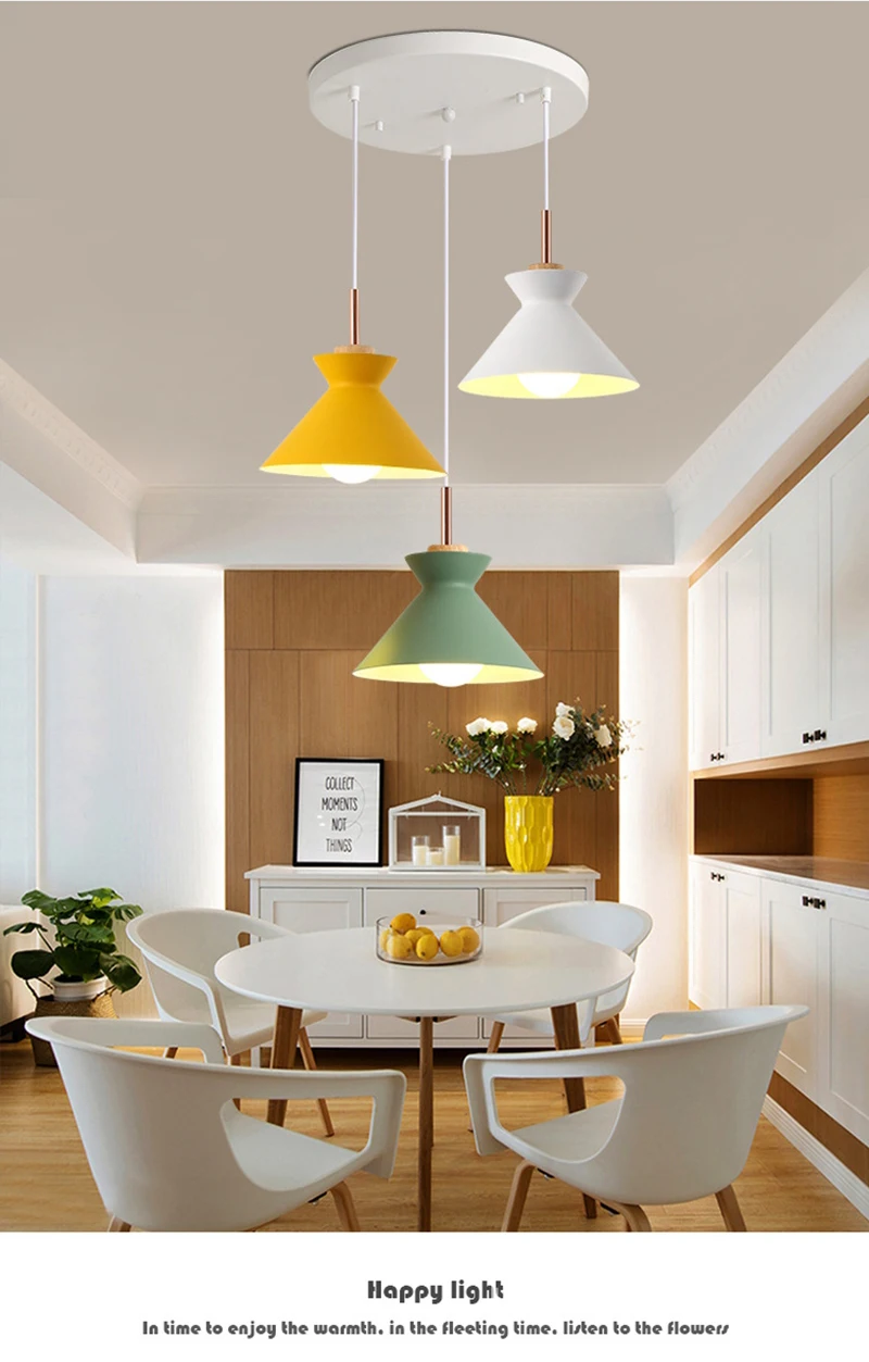 Fashion Colorful Modern DIY Wood Pendant Lights Minimalist Hanging Lights Suspension Luminaire Dining Room Lights Pendant Lamp (12)