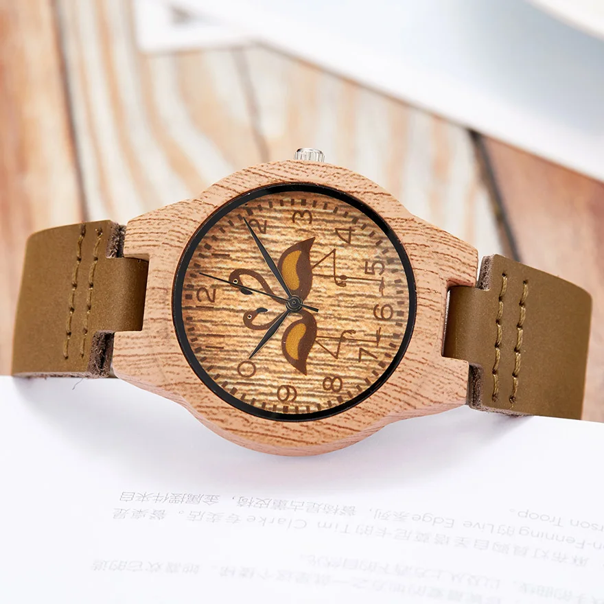 Reloj de madera de imitación de ciervo para hombre y mujer, cronógrafo de pulsera de cuarzo, de acrílico, pareja - Imagen 5