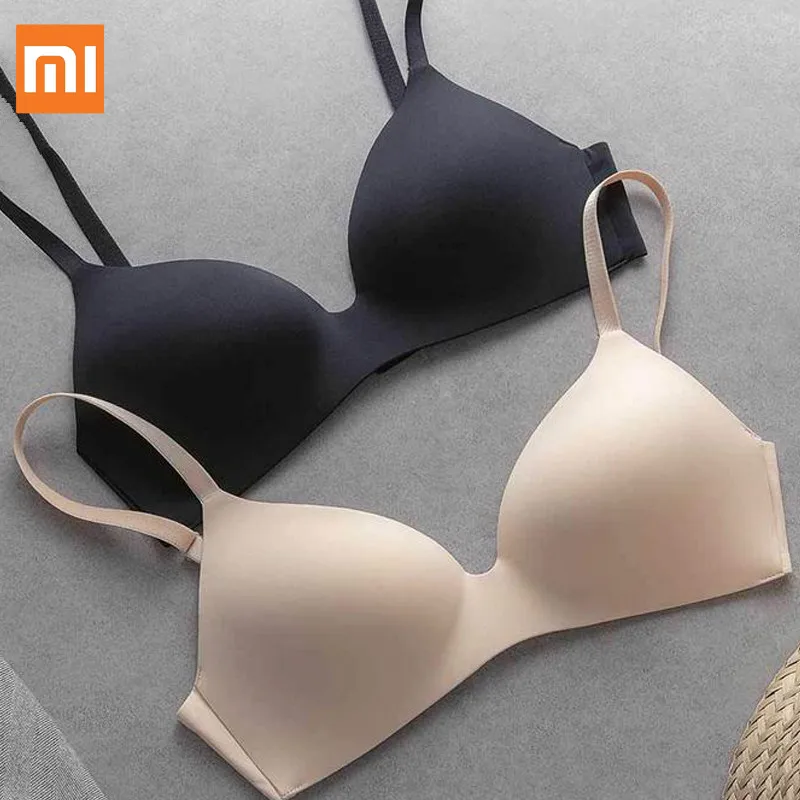 

2019 xiaomi technology without steel ring one-piece bra gathered breathable polyurethane resin female sexy bra