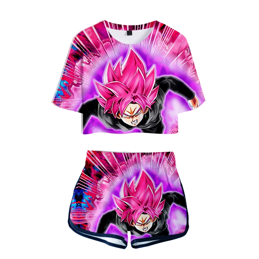 Аниме DRAGON BALL 3D Печатный стиль Kpop модный сексуальный топ на пуговицах живота +