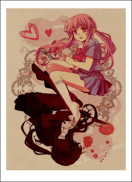 Future Diary Mirai Nikki Amano Yukiteru Gasai Yuno kraft poster retro  Poster wall sticker Japanese Anime Poster/904 - AliExpress