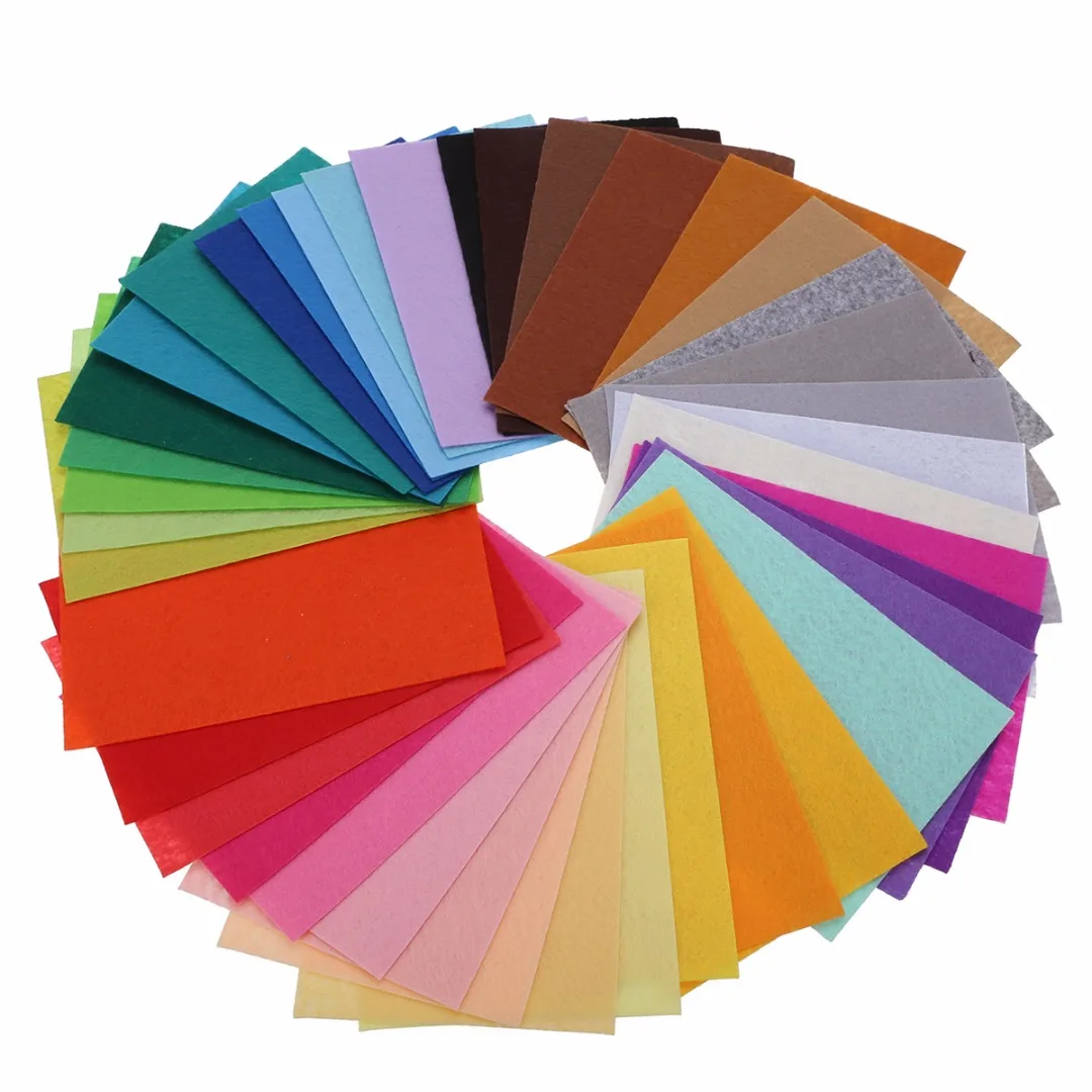 40pcs Mixed Color Soft Nonwoven Felt Fabric Sheets 10*15cm For DIY Sewing Craft Patchwork Hats Bags Puppets Decorations Mayitr