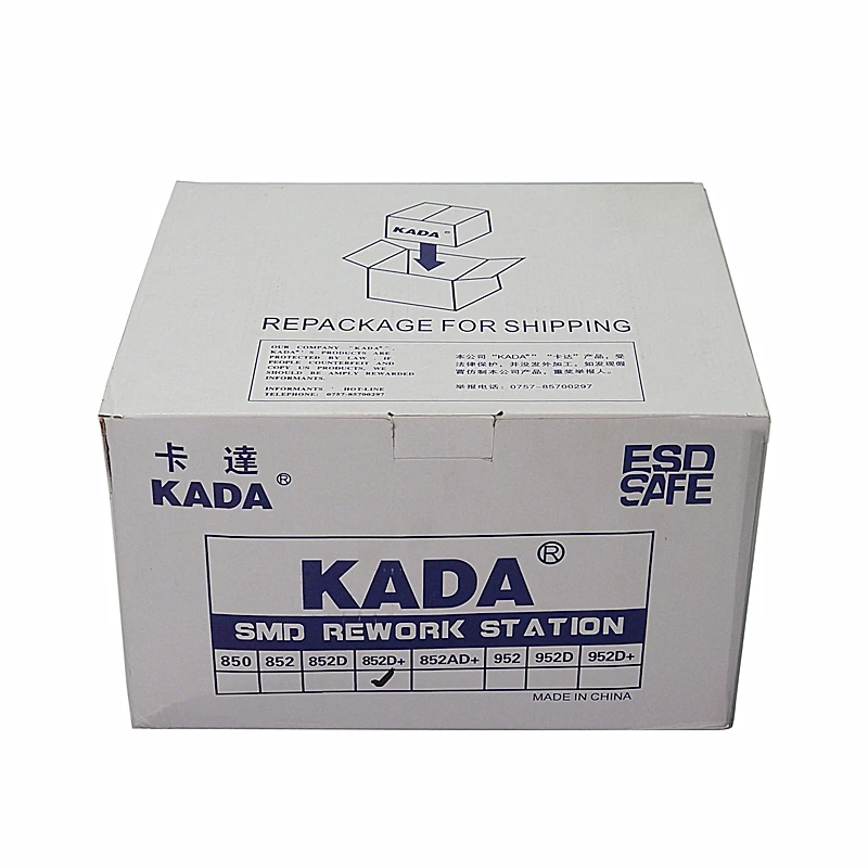 KADA 852D+ Тепловая пушка с горячим воздухом, Цифровой паяльник, 2в1 SMD, паяльная станция с горячим воздухом, Ремонтная система с бесплатными подарками