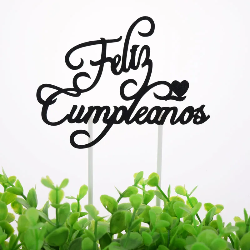 Новинка Spainish Feliz cumleanos топперы для тортов русский с днем рождения любовь сердце
