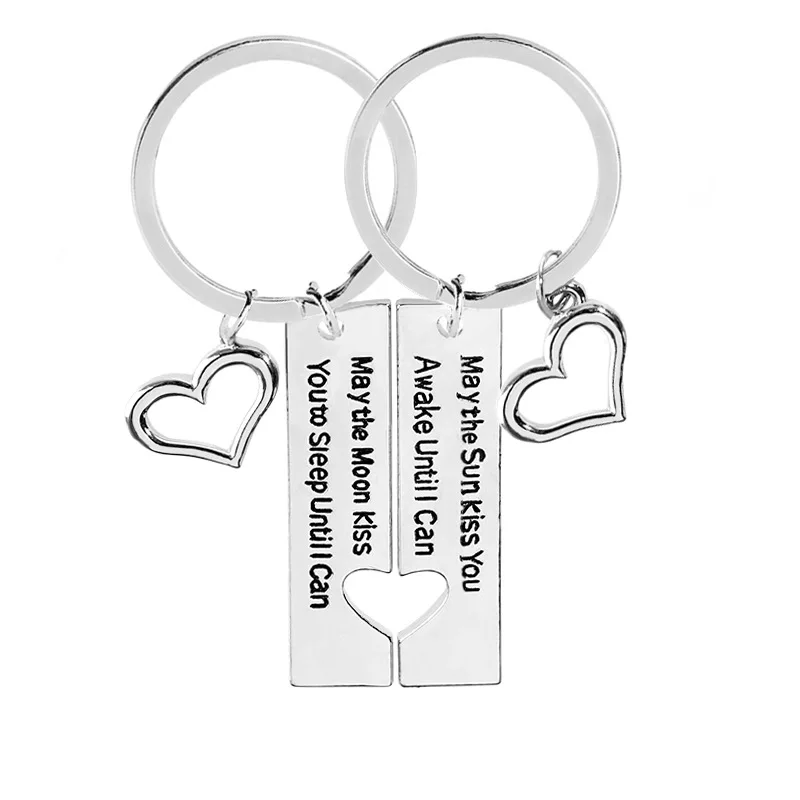 

Couples Keychains Set May The Sun Kiss You Awake Until I Can Keychain Set Personalized Gift Wedding Favors Boyfriend Gift