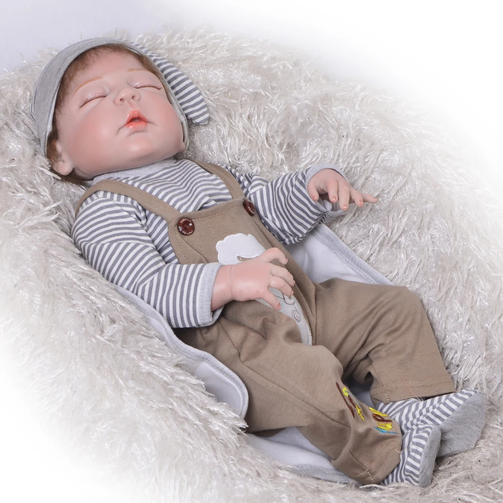 

Bebes reborn boneca Full silicone reborn baby boy dolls 22inch 55cm red skin sleeping newborn real bebe doll gift toys