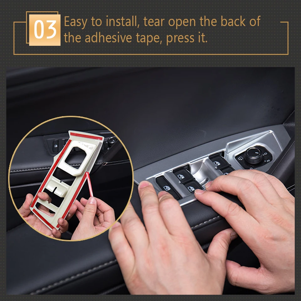 4 шт. авто стеклоподъемник переключатель панели накладка наклейки Чехлы для Volkswagen Tiguan 2 MK2 для VW Tiguan аксессуары