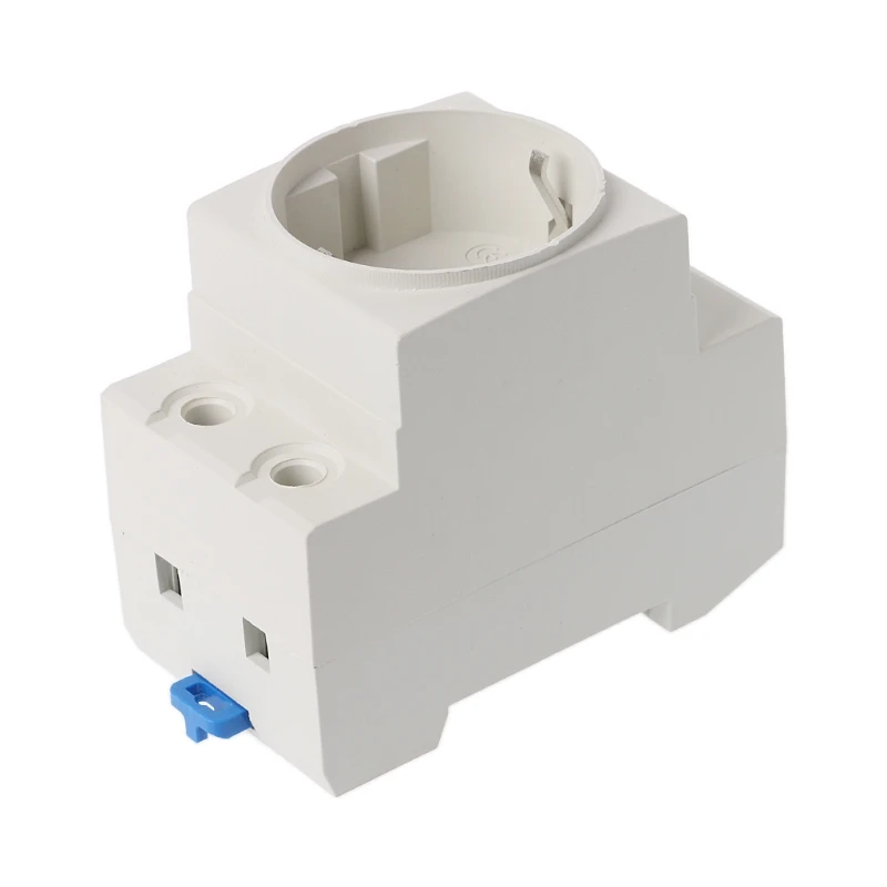 

2019 New 1 Pc EU Type Socket Type 35mm DIN Rail Mount AC Power Socket Modular 16A 250V AC Receptacle Connector
