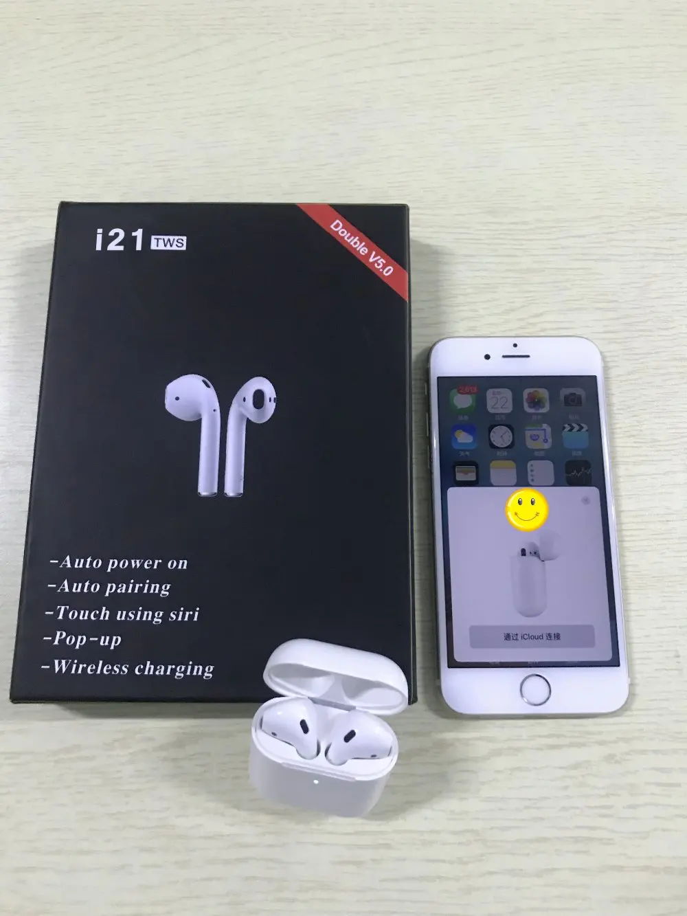 

1:1 AP2 pop function wireless charge New i21 TWS Bluetooth earphone Wireless PK w1 chip Earphone 1:1 size PK i10 i20 i13 i12