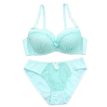 Японский милый женский комплект с бюстгальтером, 3/4, регулируемый комплект нижнего белья с эффектом пуш-ап, для маленькой груди, для девушек, сексуальное нижнее белье с цветочным рисунком, комплект из бюстгальтера и трусиков