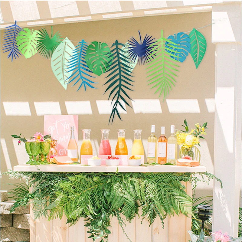 Diy Paper Turtle Leaf Palm Leaves Paper Garland Summer Party Banner Birthday Hanging Tropical Hawaiian Party Decoration Decorative Decorative Decoration Setdecoration Hanging Aliexpress