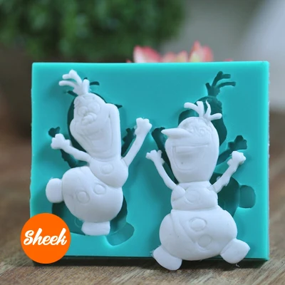 Очень милая Олаф мультфильм торт украшения формы силиконовые свернутые помадки |