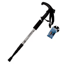 GIANDA трость для пеших прогулок прогулочный маршрутный треккинг палки Сверхлегкий стержень секций регулируемый(серебряная Т ручка