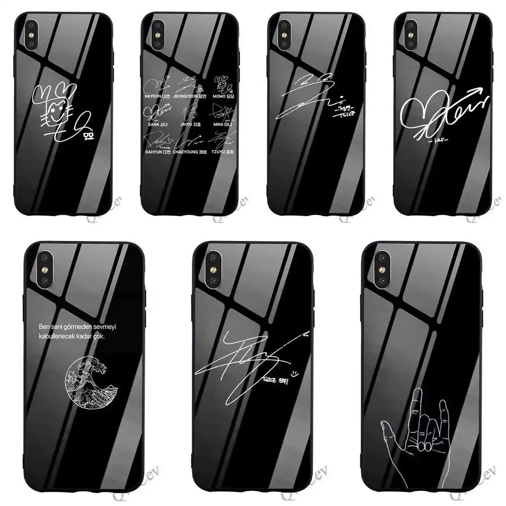 

Ultra Thin Twice Signature Tempered Glass Phone Cover for iPhone 6 Plus Case 7 XR X 8 5 6S 5S SE Xs Max 11 pro Backshell