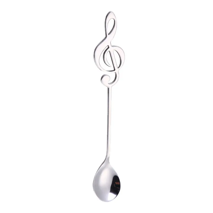Stainless steel music spoon Coffee Scoops Colorful Spoon Handle Spoons Flatware Ice Cream Drinking Tools Kitchen Gadget #2h08  (6)