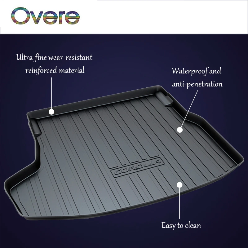 

Overe 1Set Car Cargo rear trunk mat For Toyota Rav4 Camry XV40 XV50 Corolla E140/E150 E170 Reiz Vios sedan Boot Tray Accessories