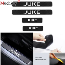 In Fibra di carbonio Vinile di Disegno Per Nissan JUKE Auto Davanzale Del Portello della Soglia Piatto di Accessori Per Auto Porta Passo Piatto Car Styling 4 Pcs