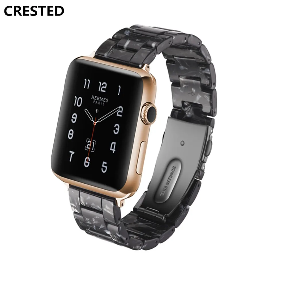 Ремешок из смолы для apple watch, ремешок для apple watch 5 4 3 44 мм/40 мм 42 мм 38 мм iwatch 5 4 3 2 1 correa браслет из нержавеющей стали с пряжкой