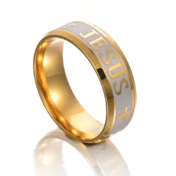 

Brand New 20PCs finger Ring male female classic luxury Jesus Cross Men's women big Top Gold PL Stainless Steel brand Jewelry