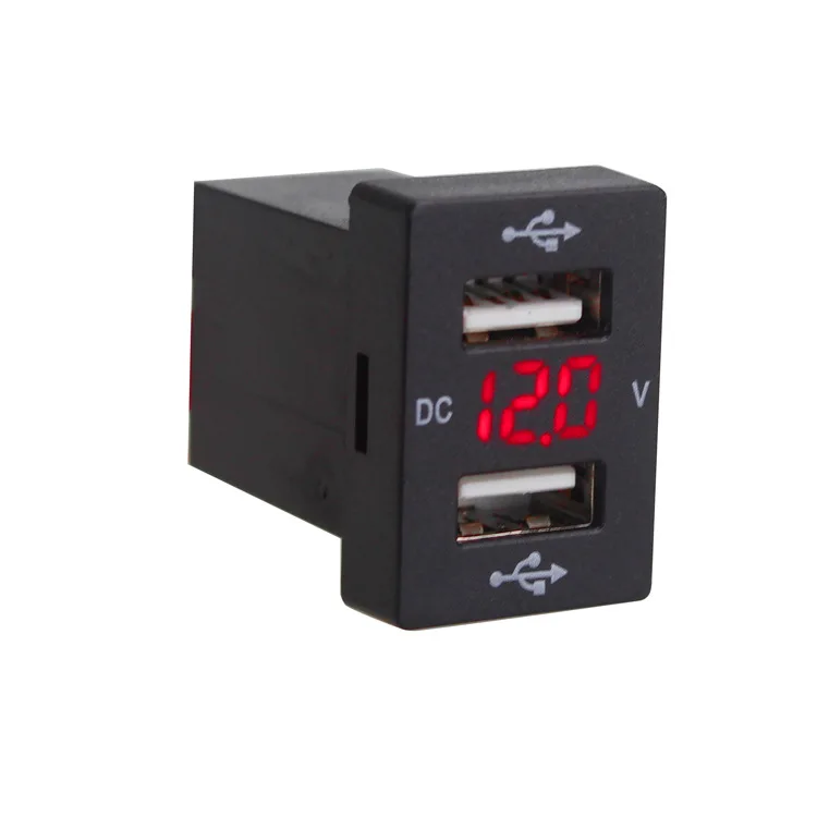 Автомобильное зарядное устройство DC 12 24 В с двумя USB портами адаптер для зарядки