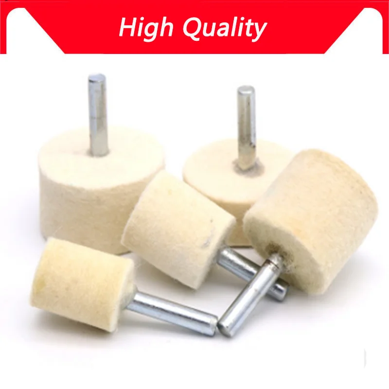 High quality 10 pieces 6mm Shaft Mounted Wool Felt Grinding Head